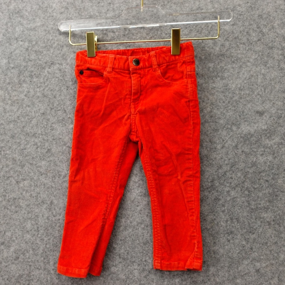 Jacadi Corduroy Pants Baby 18M Red Trousers Cotton Stretch Holiday 18x11